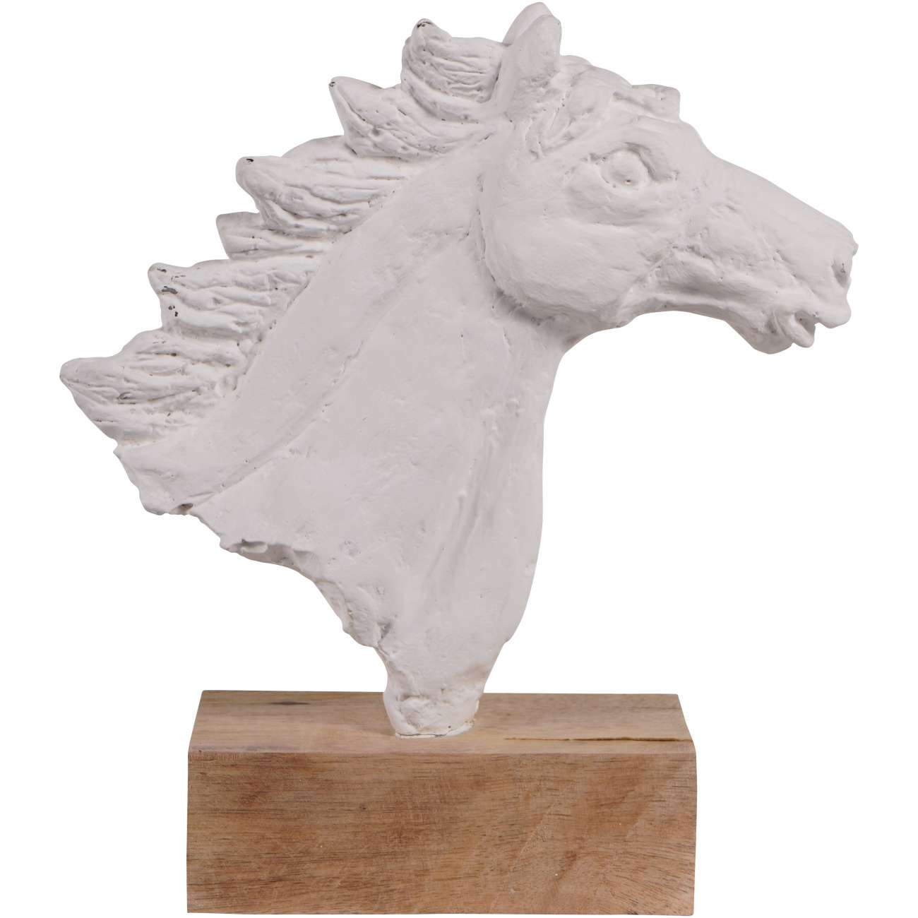 Abstract White Carved Horse Sculpture
